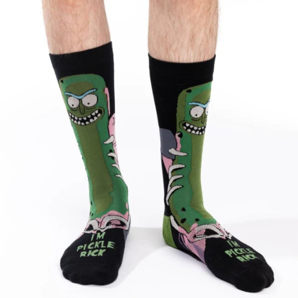 Good Luck Sock Men's Rick and Morty, Pickle Rick Socks - 8-13